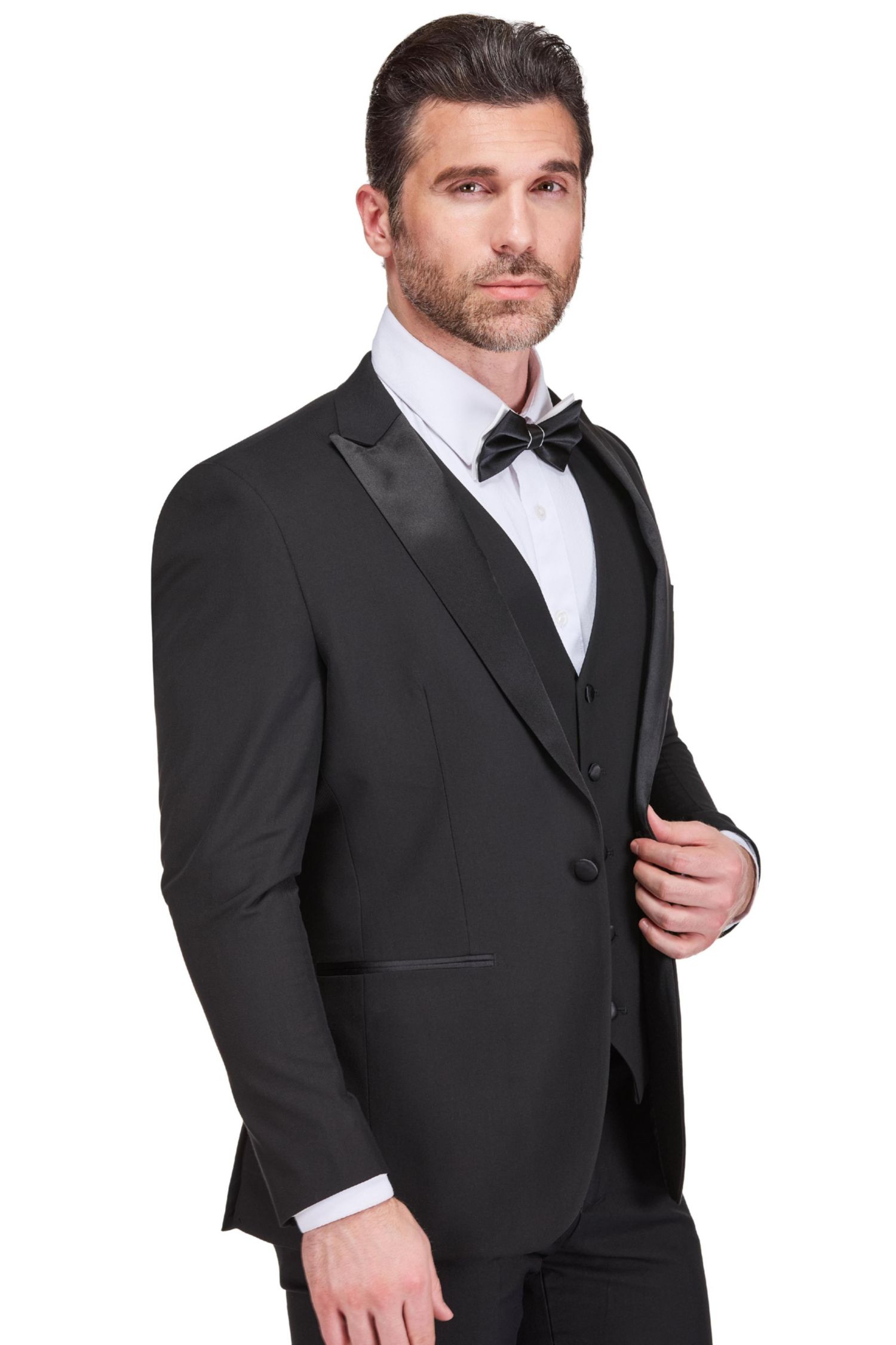Men's 3-Piece Slim Fit Tuxedo with Peak Lapel