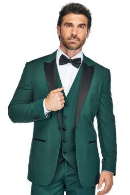Brave man Men's 3-Piece Premium Notch Lapel Slim Fit Tuxedo