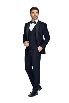 Men's 3-Piece Slim Fit Tuxedo with Peak Lapel