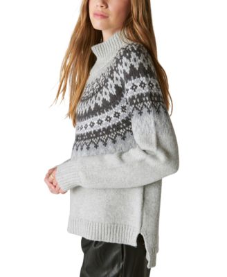 Suéter Lucky Brand Fair Isle Para Mujer - Patrón Festivo, Mezcla Acrílico/nailon/lana, Cuello Redondo