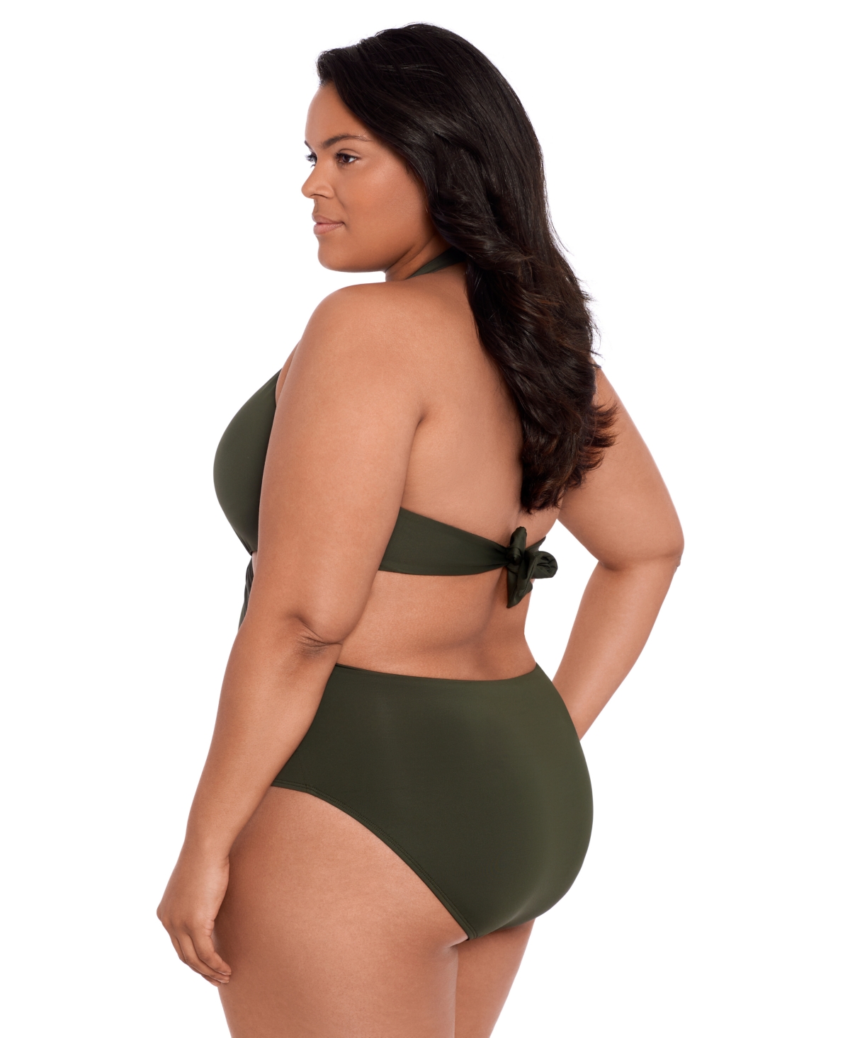 Lauren Ralph Lauren Plus Size Twist-Front Cut-Out One-Piece Swimsuit