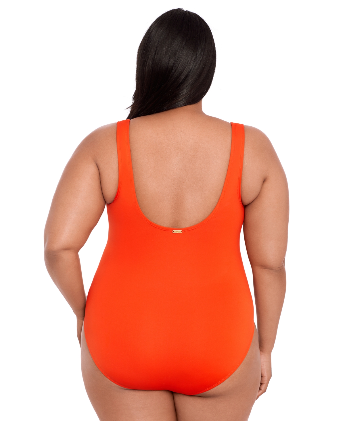 Shop Lauren Ralph Lauren Plus Size Ruffle-v-neck One-piece Swimsuit In Papaya