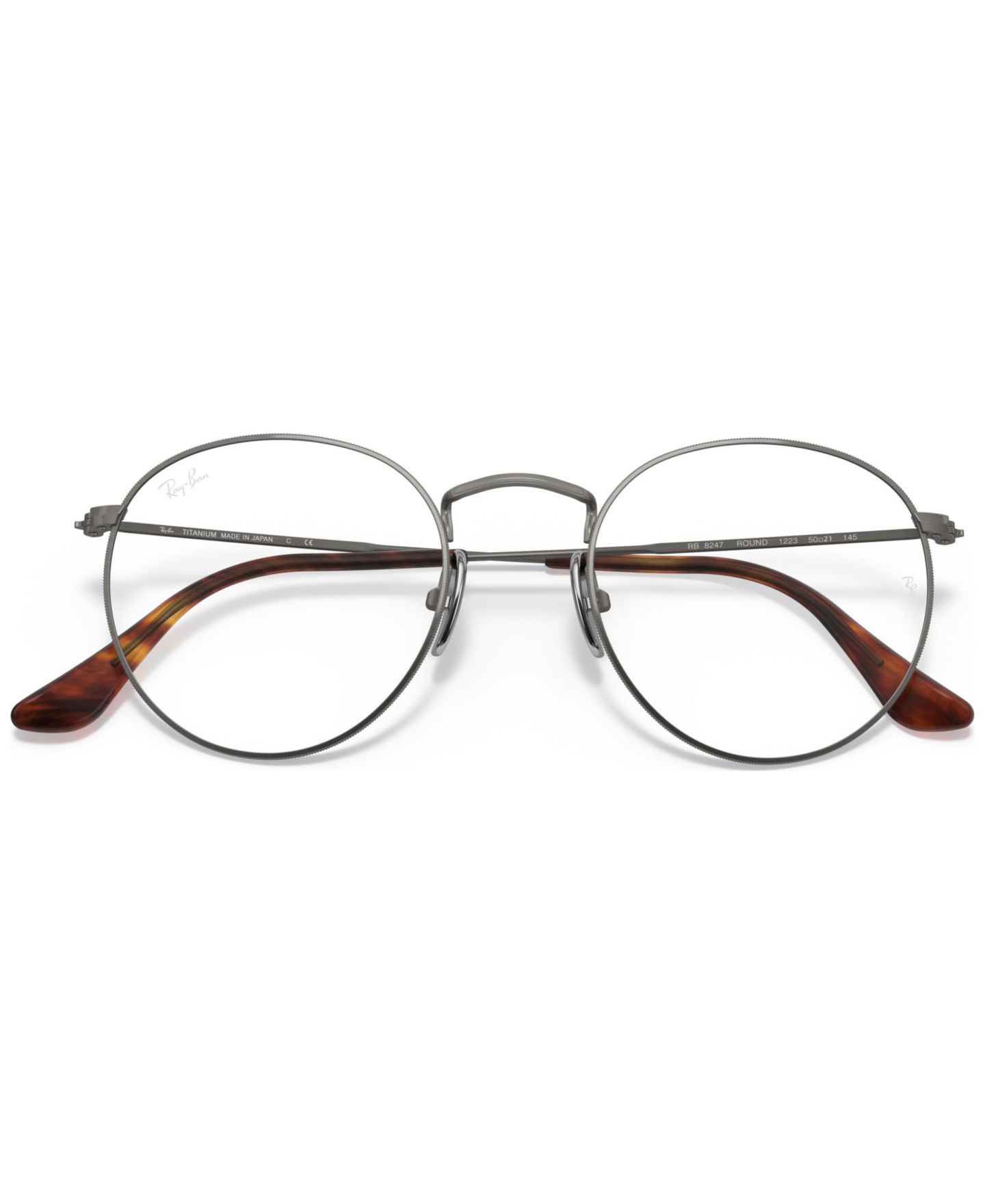 Очки Ray-Ban Unisex Square Titanium RB8247V Round Titanium Optics Eyeglasses, цвет: Состаренный золотой — фото 5