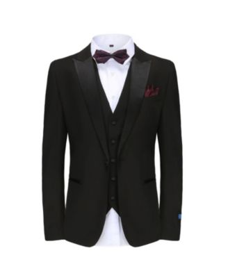 Brave man Men's 3-Piece Premium Notch Lapel Slim Fit Tuxedo