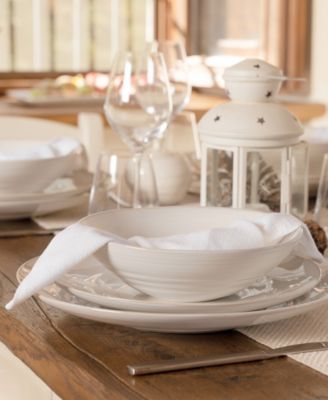 Neree 16 Pc. Double Bowl Dinnerware Set, Service for 4