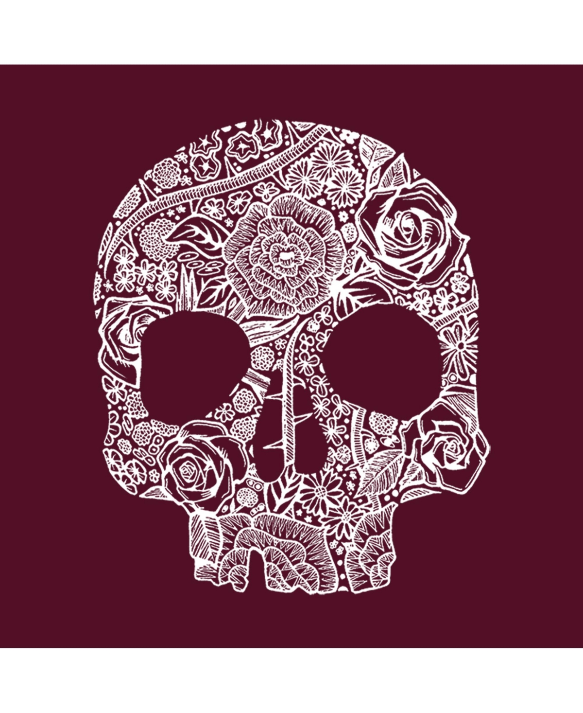 La Pop Art Kids Flower Skull Word Art Crewneck Sweatshirt