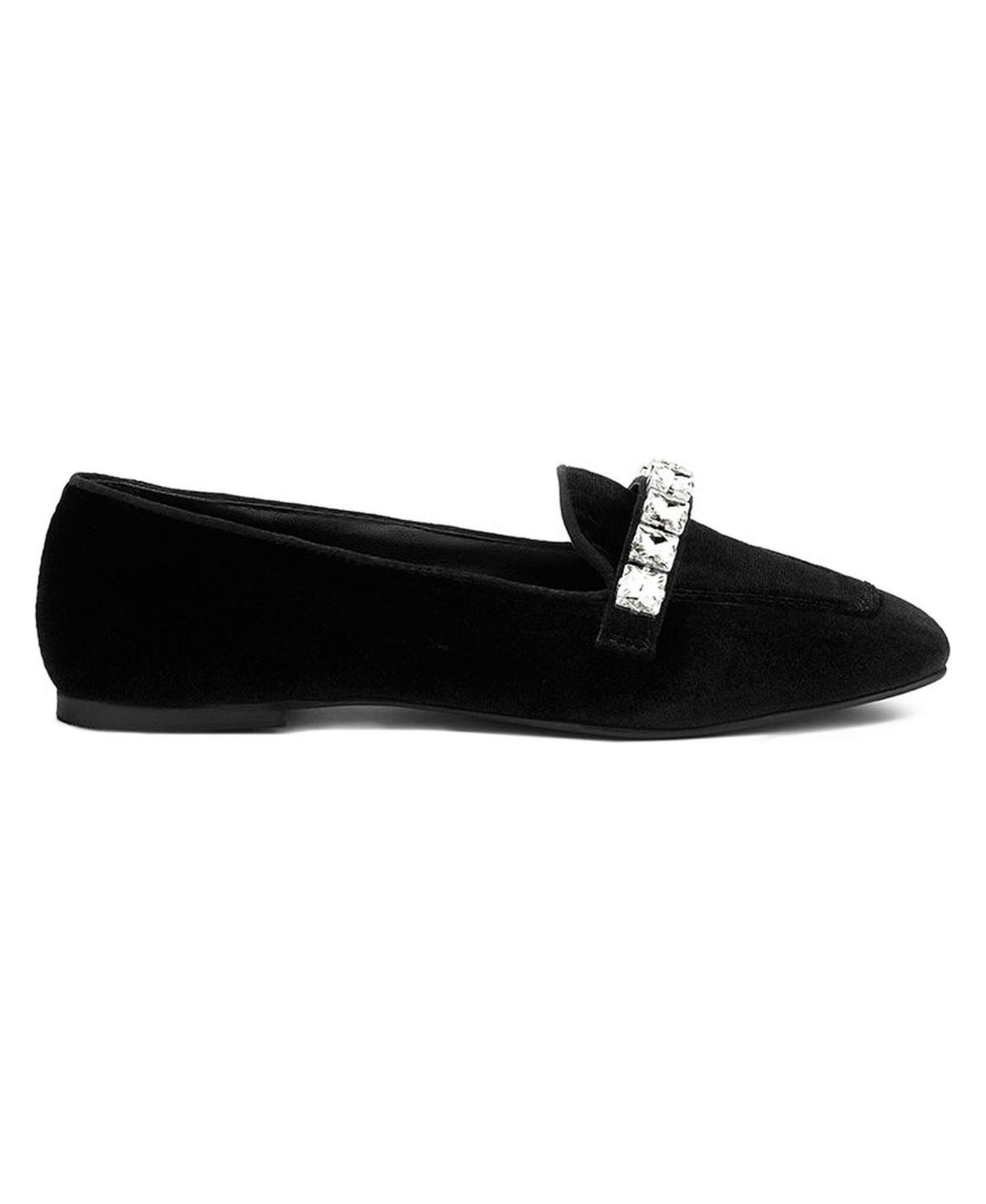 Женские туфли Rag & Co Lamington Diamante Embellished Velvet, цвет: Чёрный — фото 1