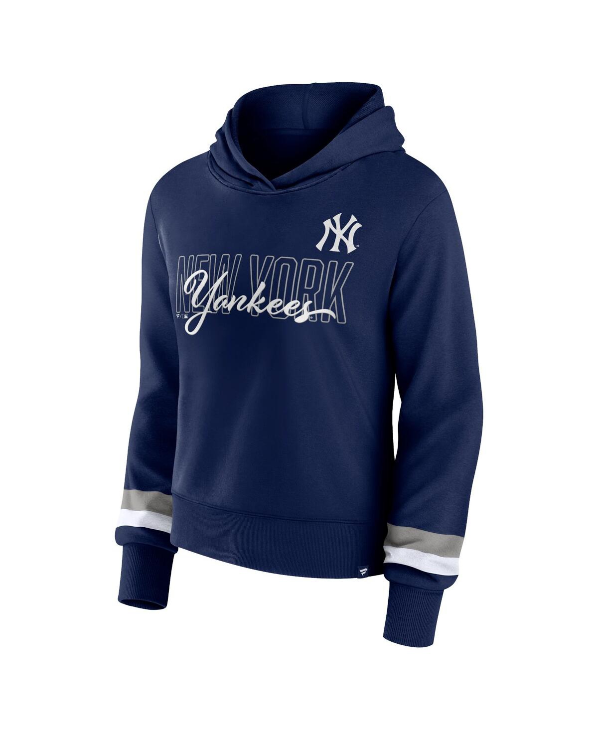 Shop Fanatics Women's  Navy New York Yankees Over Under Pullover Hoodie