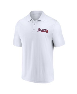 Men's Navy, White Atlanta Braves Two-Pack Logo Lockup Polo Shirt Set