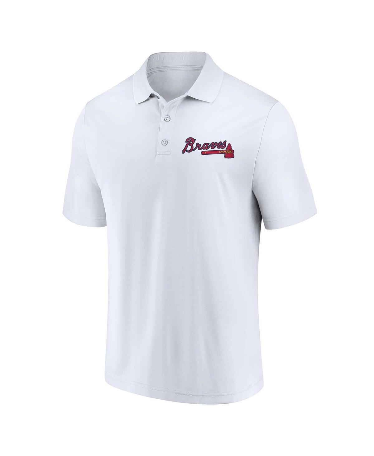 Shop Fanatics Men's  Navy, White Atlanta Braves Two-pack Logo Lockup Polo Shirt Set In Navy,white