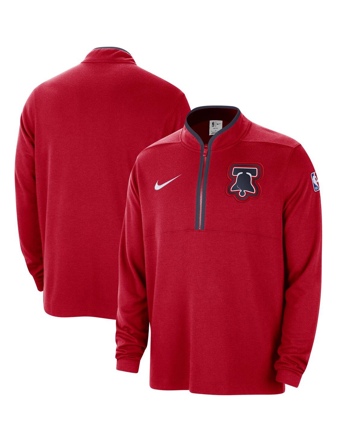 Shop Nike Men's  Red Philadelphia 76ers 2023/24 City Edition Authentic Coaches Half-zip Jacket