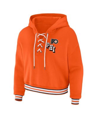 Women's Orange Philadelphia Flyers Lace-Up Pullover Hoodie