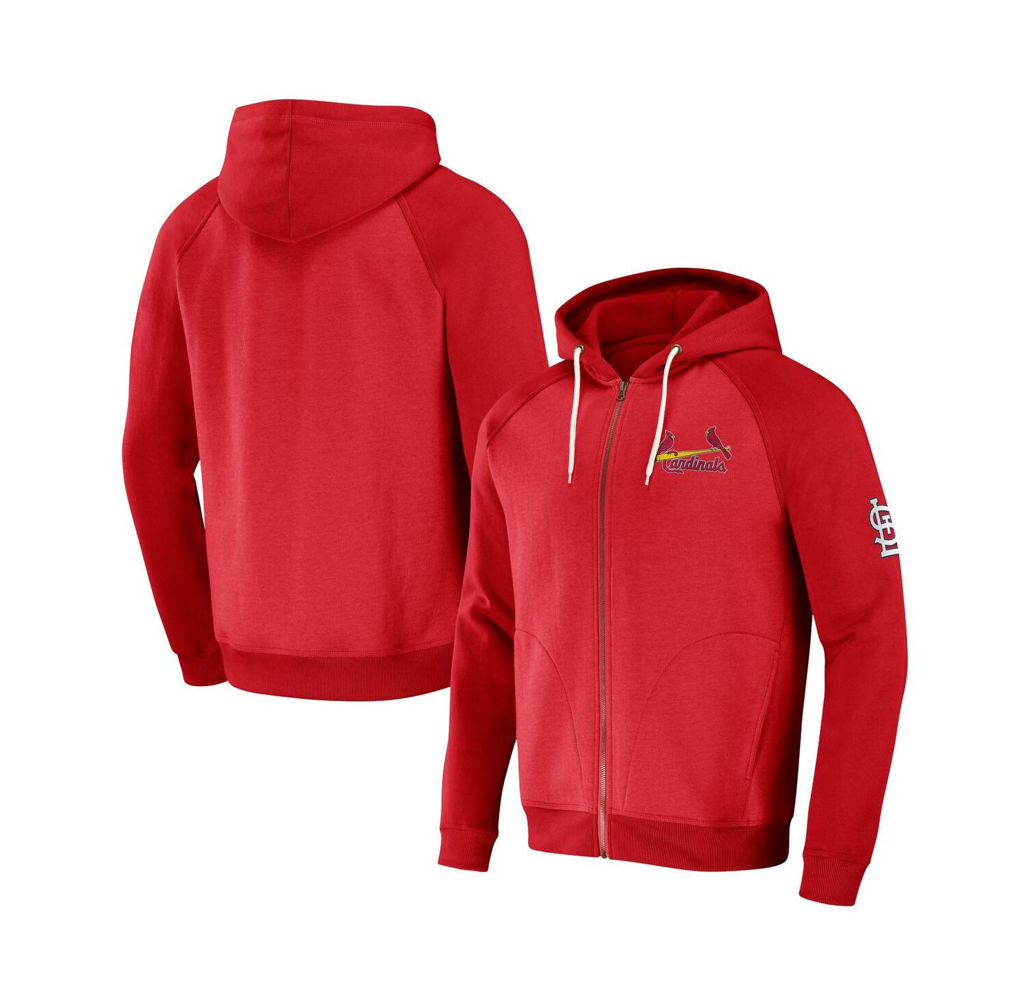 Men's Darius Rucker Collection by Red St. Louis Cardinals Raglan Full-Zip Hoodie