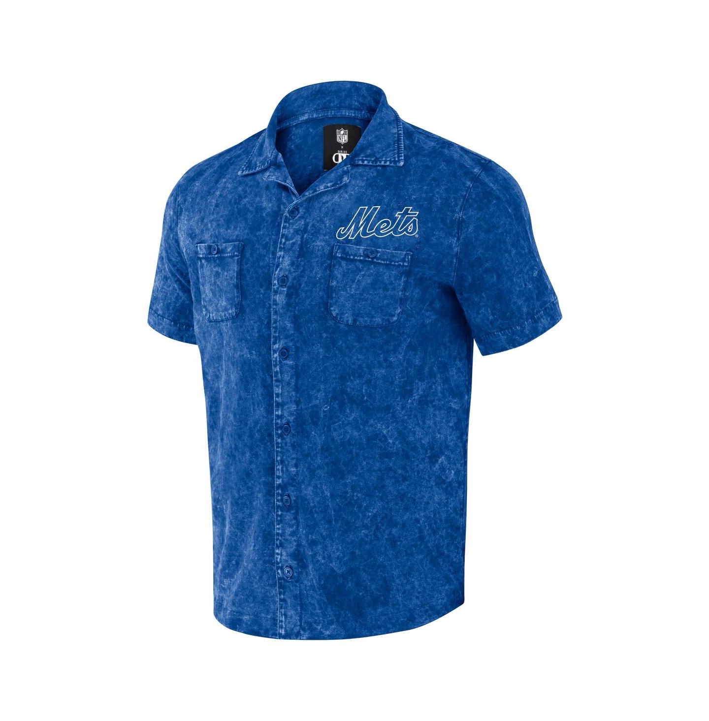 Мужская рубашка Fanatics Darius Rucker Collection by Royal Distressed New York Mets Denim Team Color Button-Up — фото 2