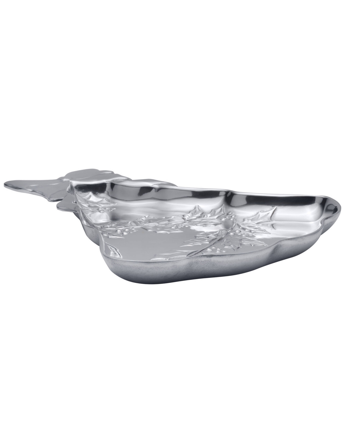 Wilton Armetale Holly Berries 15" Tree Tray In Silver