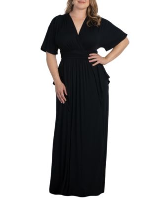Plus Size Indie Flair Maxi Dress with Kimono Sleeves