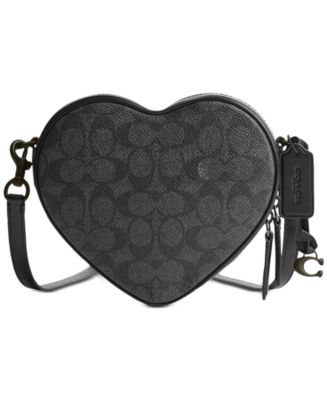 COACH Coated Canvas Signature Heart Crossbody - Macy's