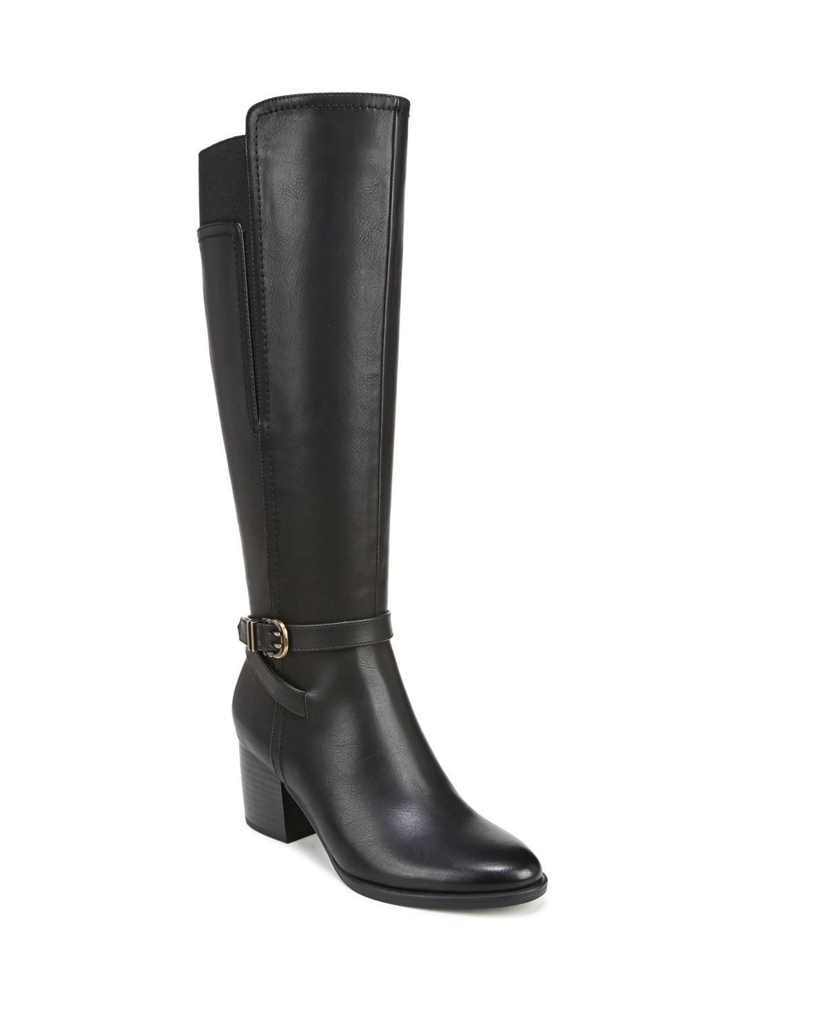 Uptown Knee High Boots - Dark Brown Faux Leather