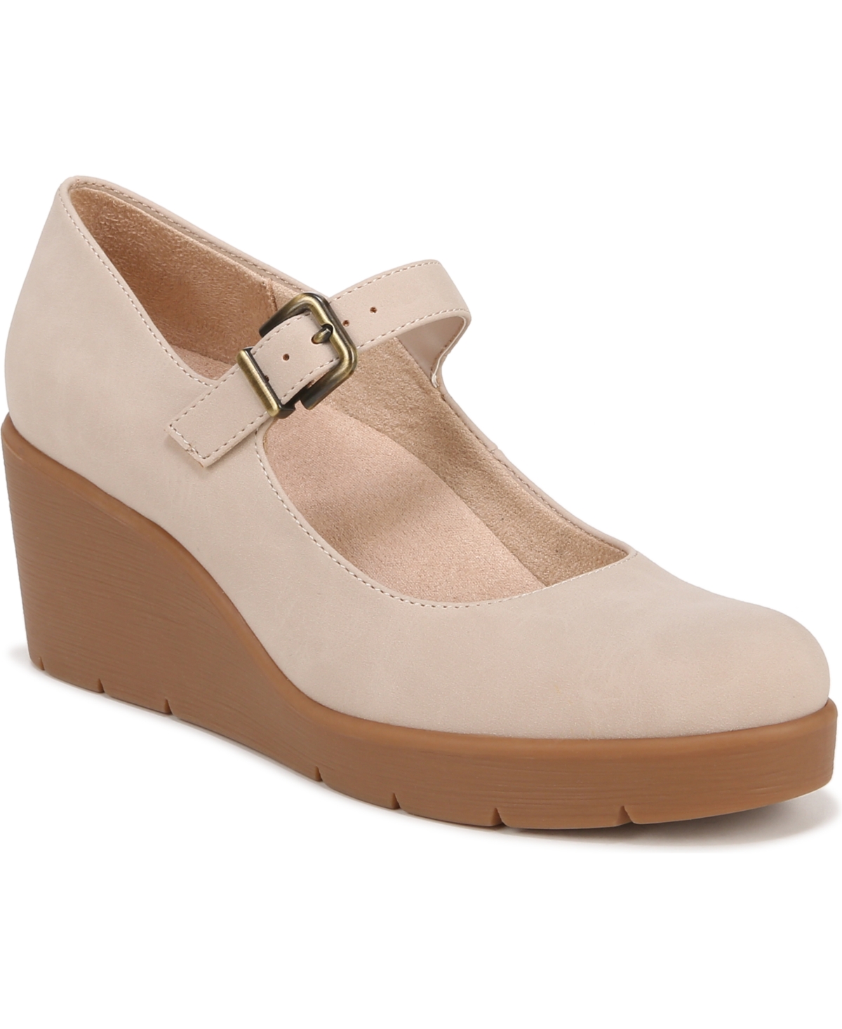 Adore Mary Jane Wedges - Porcelain Faux Leather