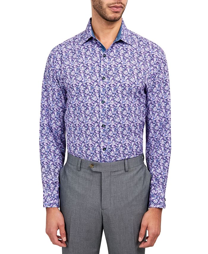 Society of Threads Men's Regular-Fit Floral Performance Dress Shirt ...