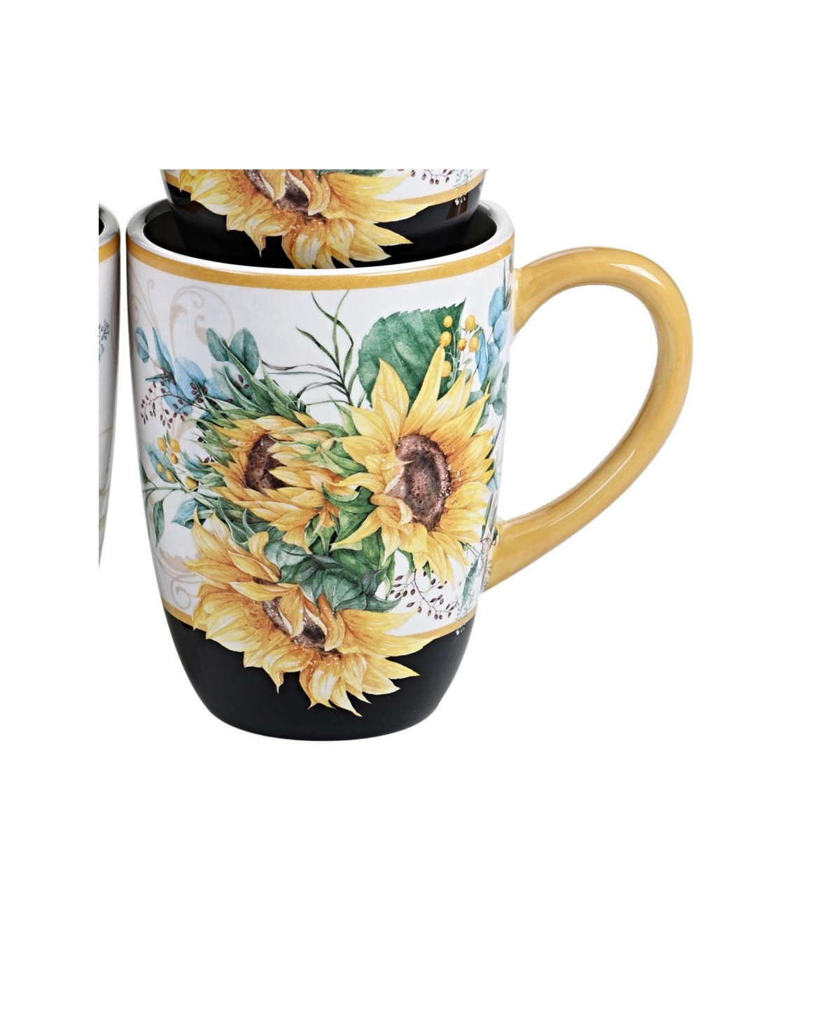 Certified International Sunflower Fields 4-Pc. Mugs