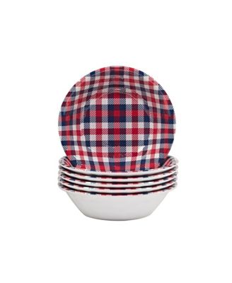 Patriotic Plaid Melamine All Purpose Bowl, Set of 6