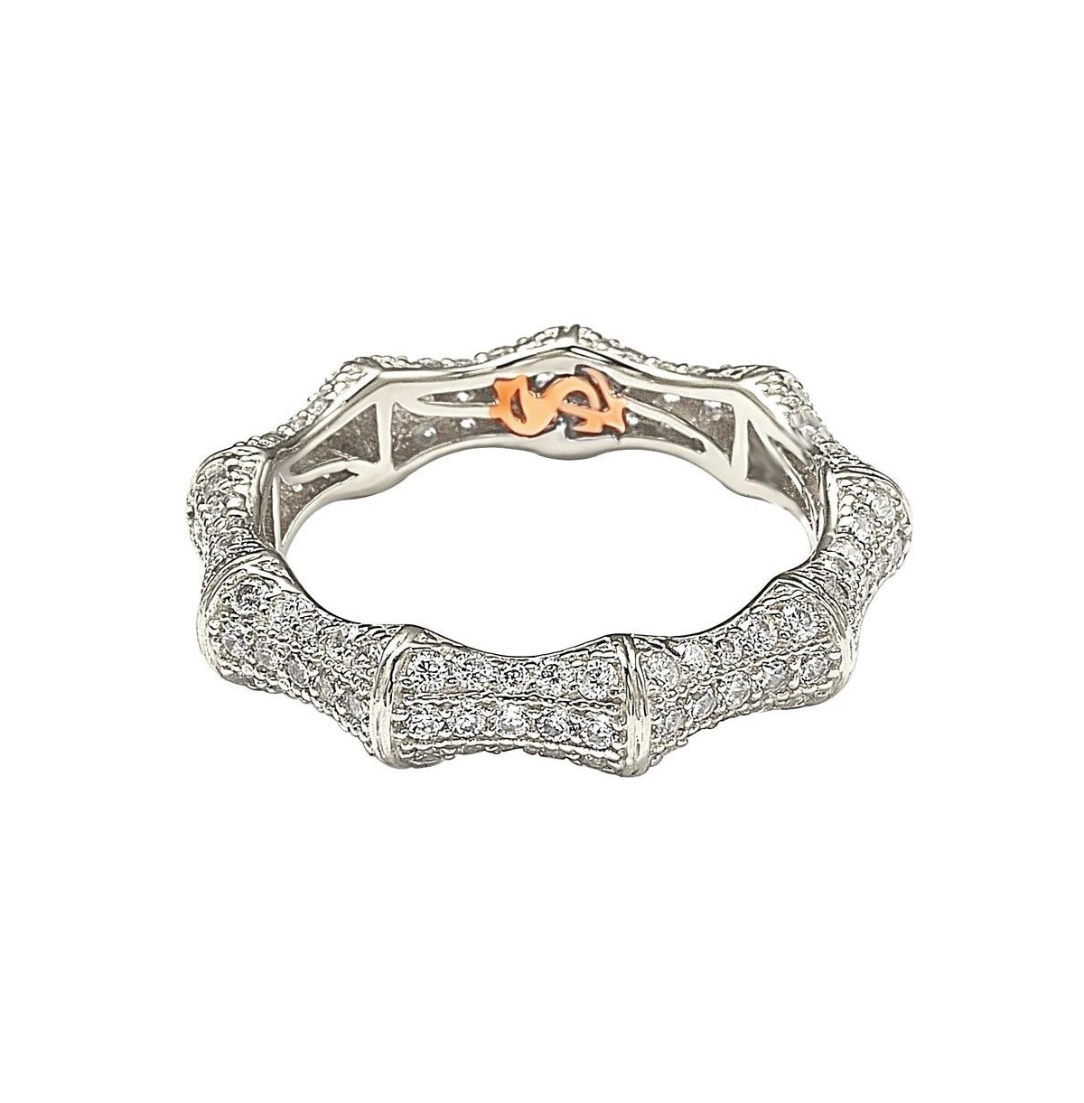 Suzy Levian New York Suzy Levian SterlingCubic Zirconia Bamboo Eternity Band Ring - Silver