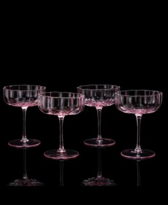 The Wine Savant Martini-Gläser Ohne Stiel – 2er Set, Matt Silber Mit Strass, 297 Ml