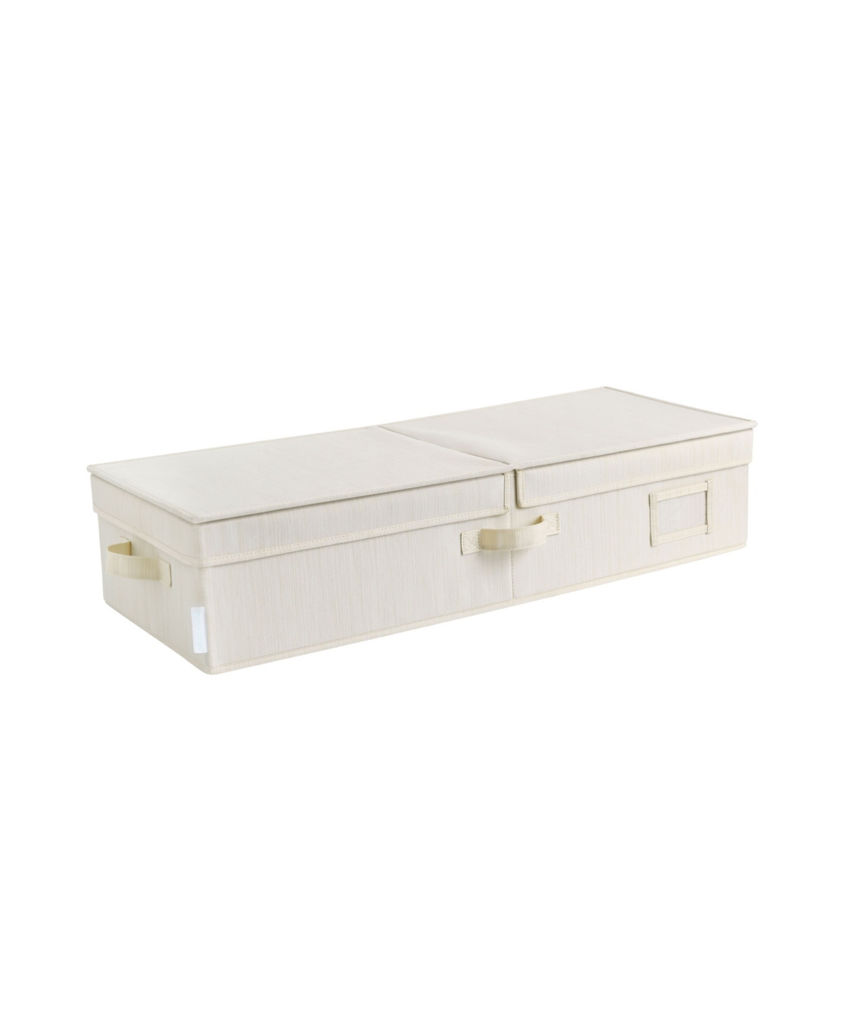 Wethinkstorage 38.8 Litre Collapsible Under Bed Fabric Storage Bin With Double-open Lid In Ivory