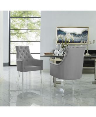 Winona Linen Acrylic Leg Dining Chair Set of 2