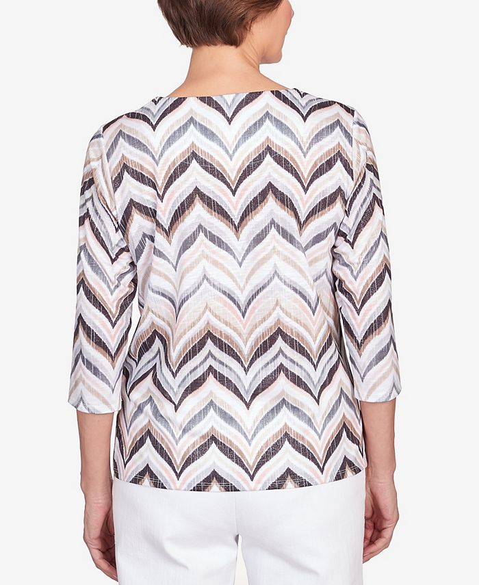 Cardigan Alfred Dunner à Sequins Et Rayures Chevron - Noir Et Blanc - Taille L Petites - Neuf Avec étiquettes