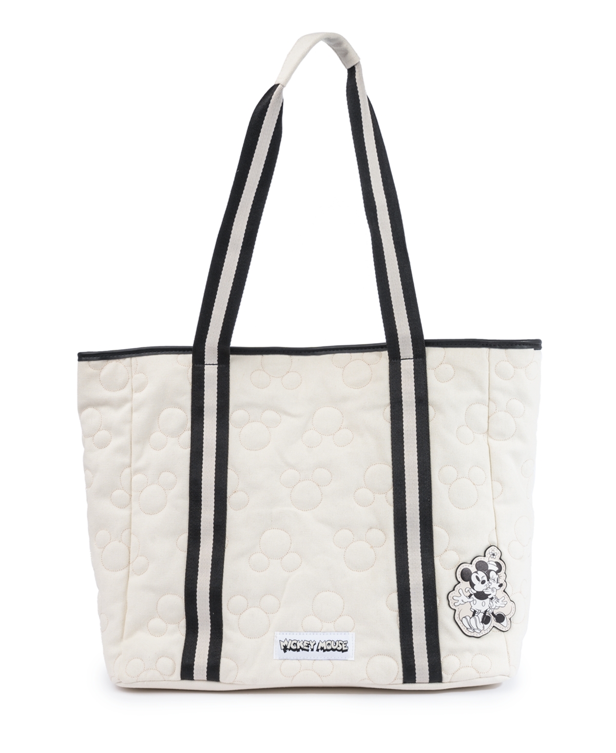 Skinnydip London Mickey Quilted Canvas Tote Bag In Cream