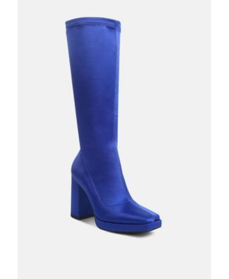 Womens PRESTO Pink Stretchable Satin Long Boot