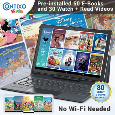 A1 10"Android Tablet With Docking Keyboard - 128GB  with 50 Disney E-Books and 30 Video Books