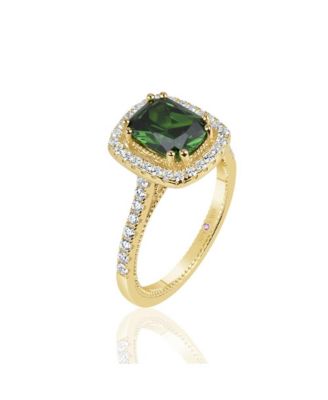 Suzy Levian Sterling Silver Elongated Cushion Cut Cubic Zirconia Solitaire Center Stone Ring