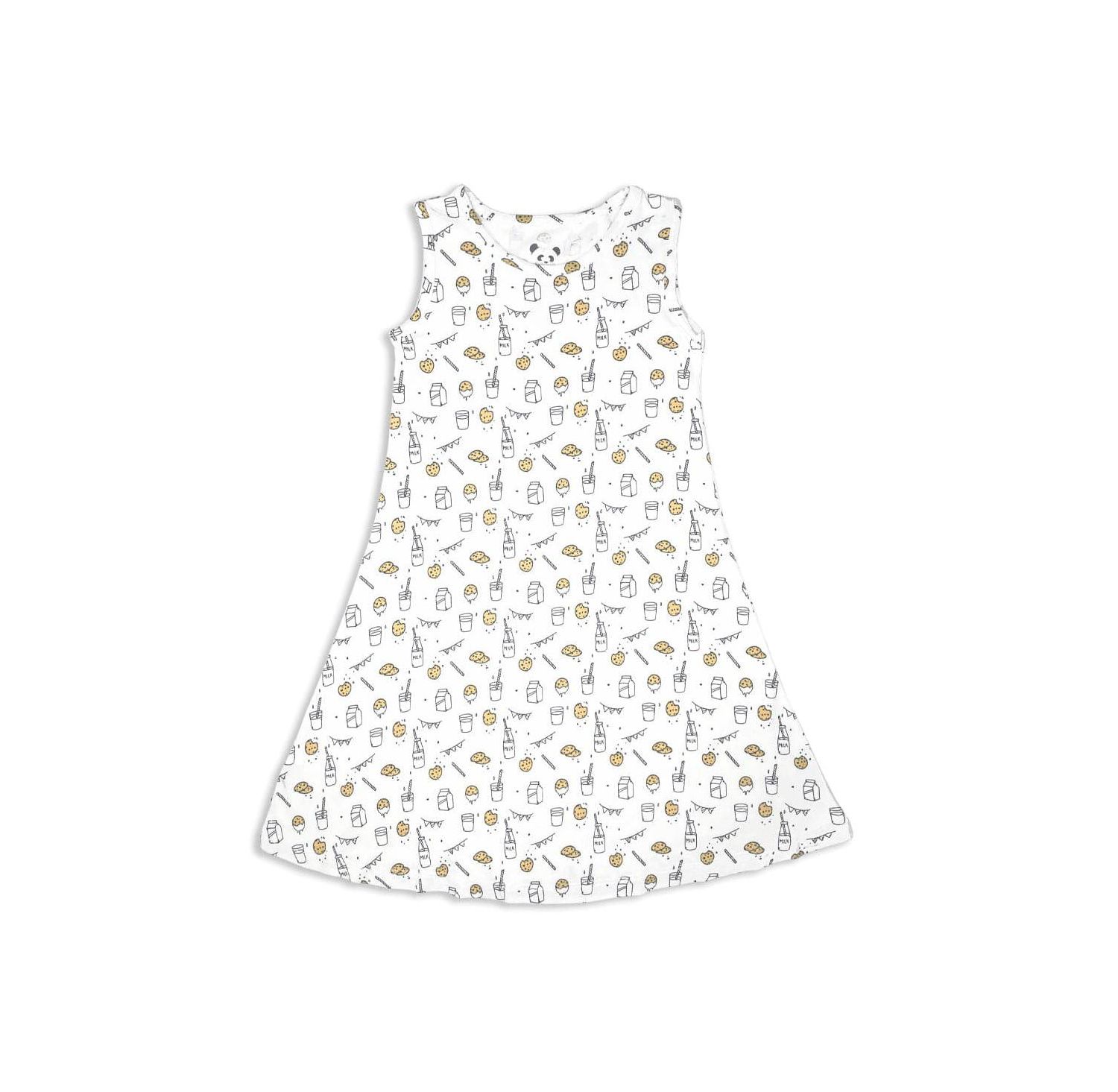 Toddler| Child Girls White Milk & Cookies Dress