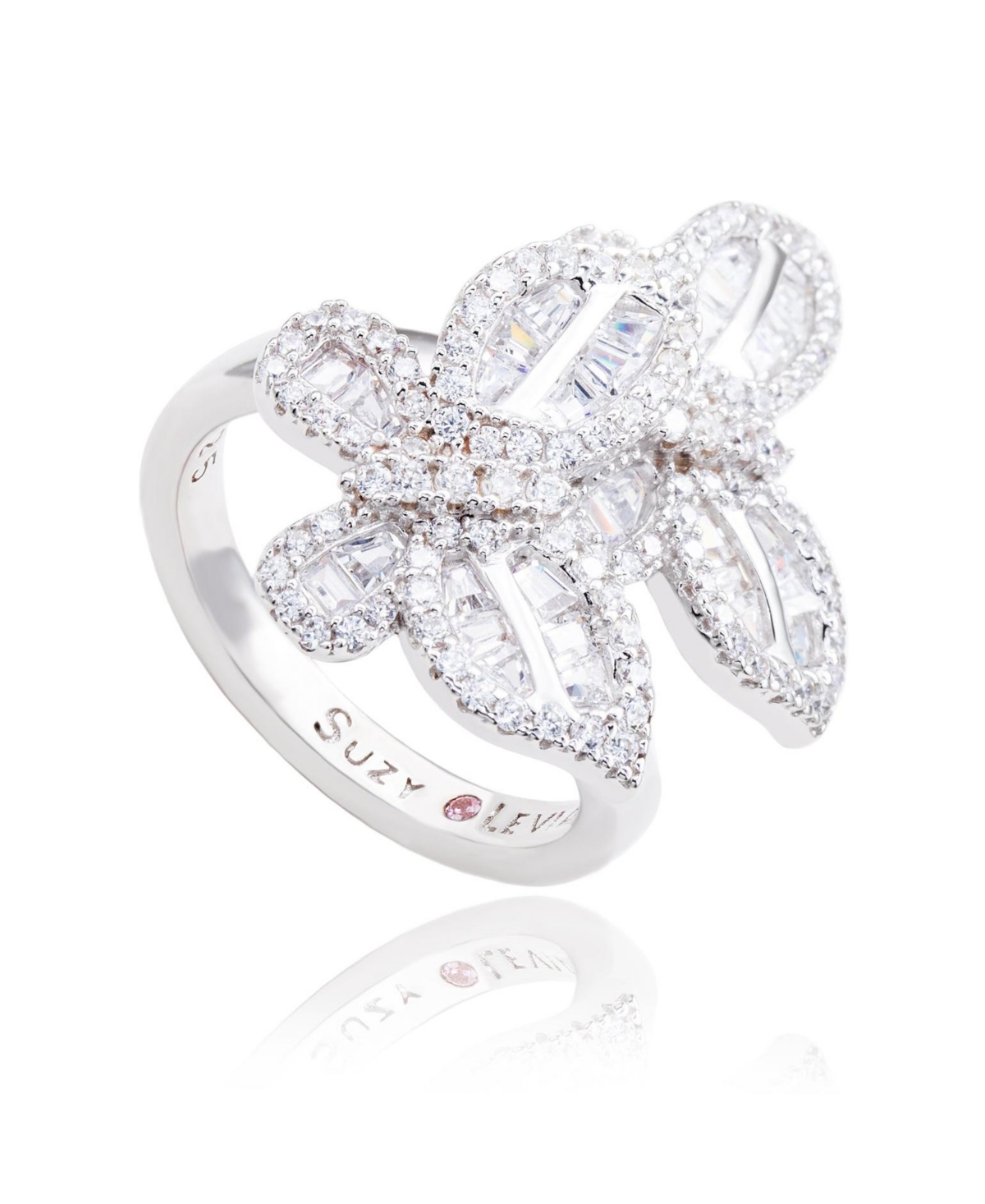 Suzy Levian New York Suzy Levian SterlingCubic Zirconia Double Butterfly Ring - Silver