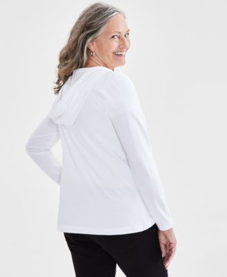 Style & Co Women's Zip-Front Hooded Sweatshirt, Created for