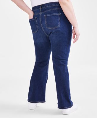 Plus Size Mid-Rise Curvy Bootcut Jeans, Exclusively at Macy's