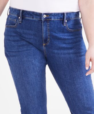 Plus Size Mid-Rise Curvy Bootcut Jeans, Exclusively at Macy's
