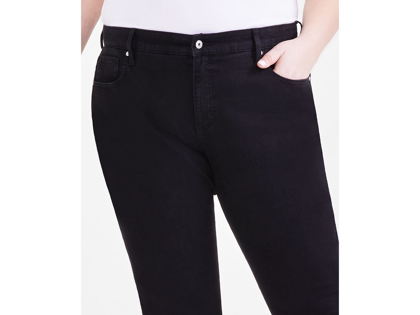 Женские джинсы Style & Co Plus Size Mid-Rise Curvy Bootcut, цвет: Глубокий чёрный — фото 5