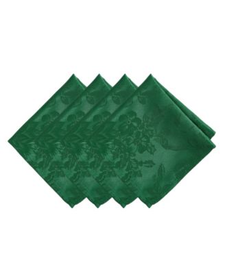 Elrene - Poinsettia  Jacquard Holiday Napkins, Set of 4