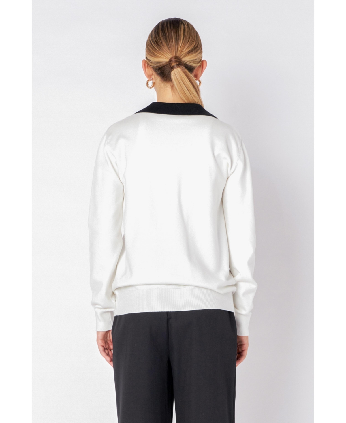 Women's Jewel Knit Blazer Cardigan -black