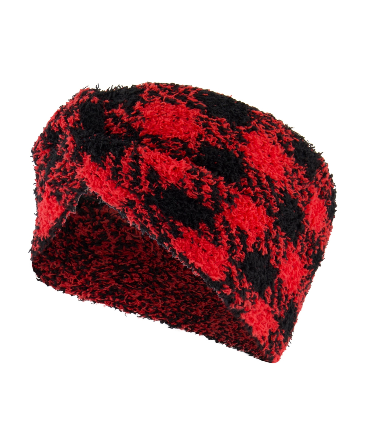 Tahari Women's 2-Pack Jacquard and Solid Cozy Twist Front Earband -red