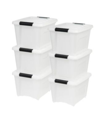 IRIS USA 6 Pack 19qt Clear View Plastic Storage Bin with Lid and