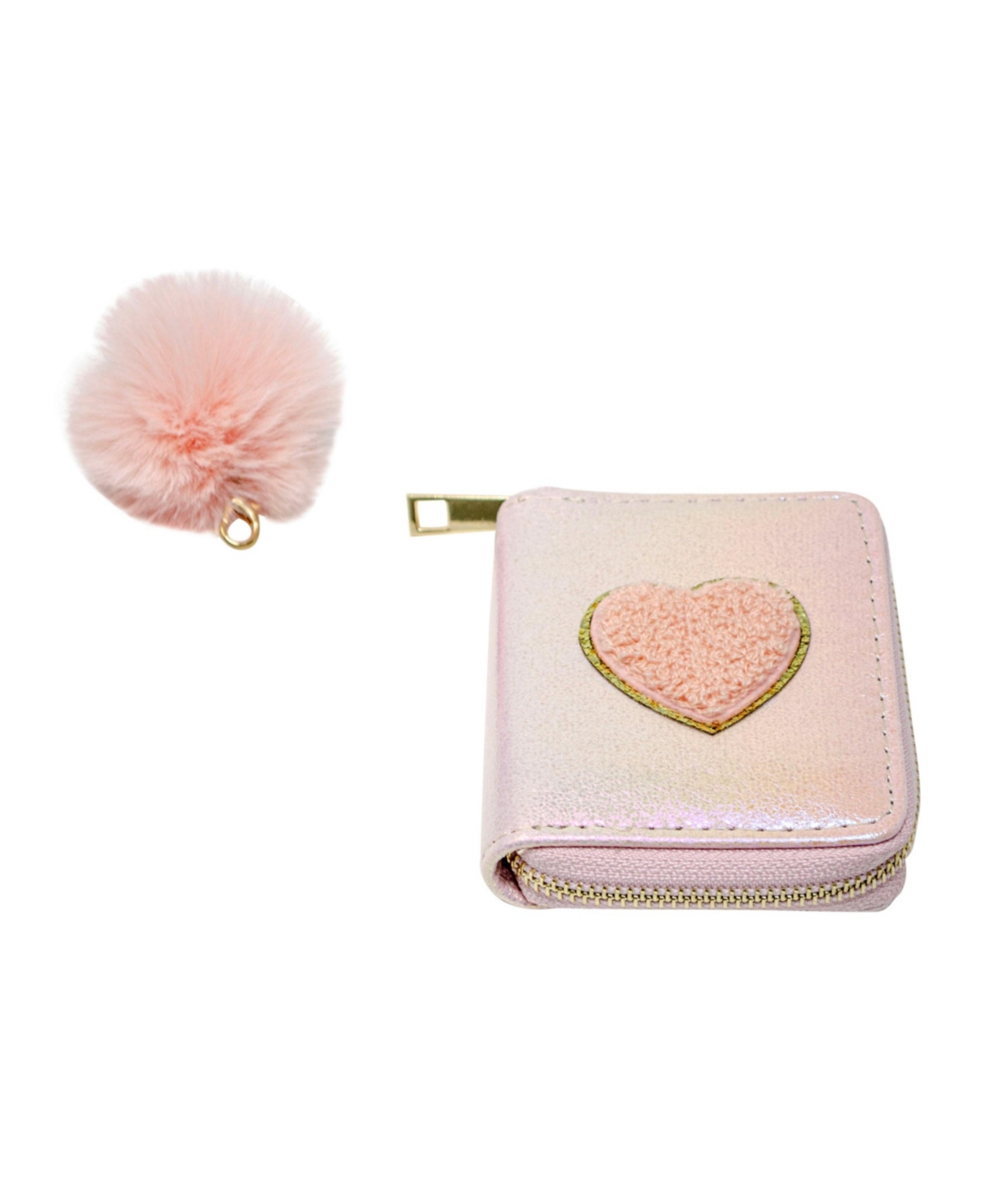 Tiny Treats + Zomi Gems GirlsShiny Heart Patch Wallet - Pink