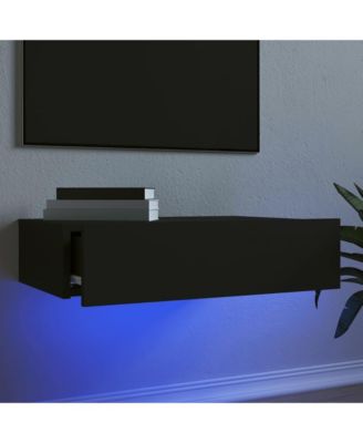 TV Stand with LED Lights Black 23.6"x13.8"x6.1"