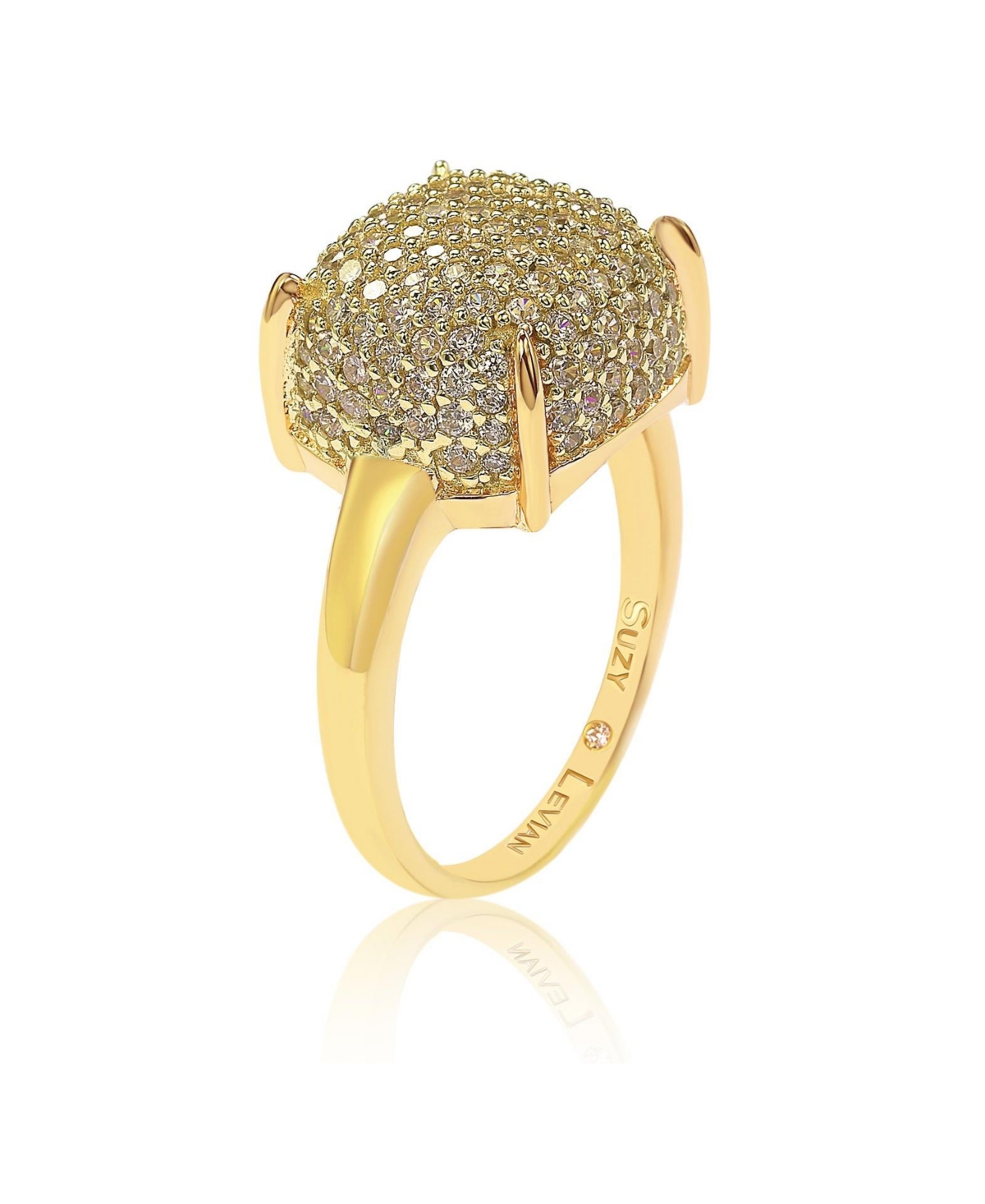 Suzy Levian New York Suzy Levian Sterling Silver Cubic Zirconia Puff Ring
