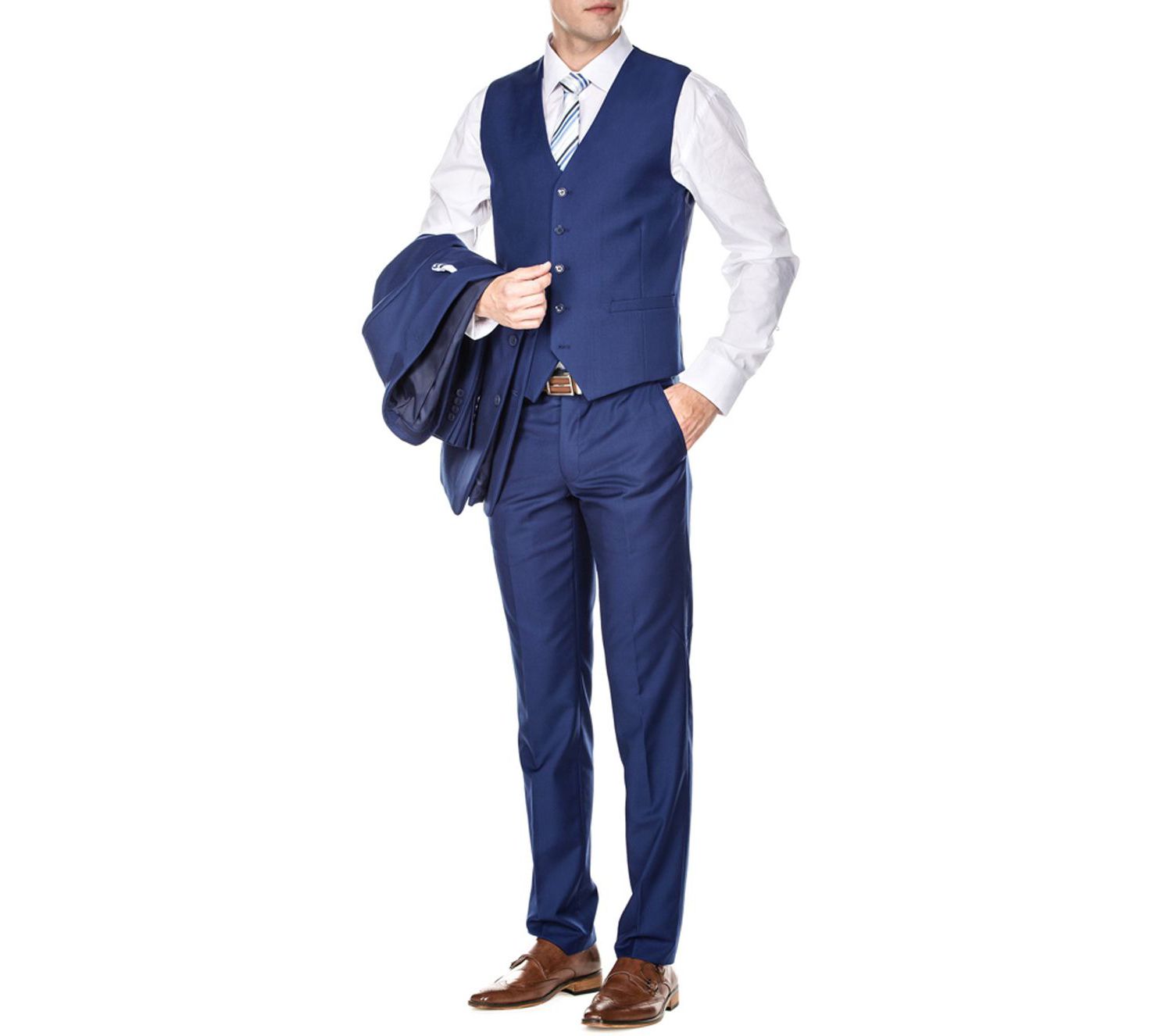 Men's 3-Piece Premium Vested 3-Piece Slim Fit Suit