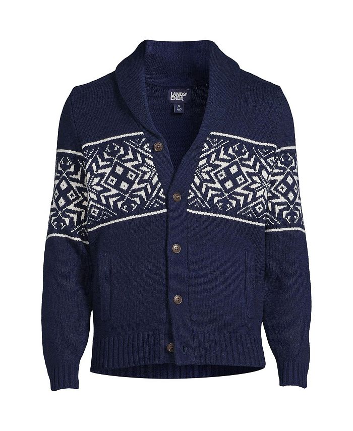 Lands' End Men's Shawl Cardigan Sweater Macy's